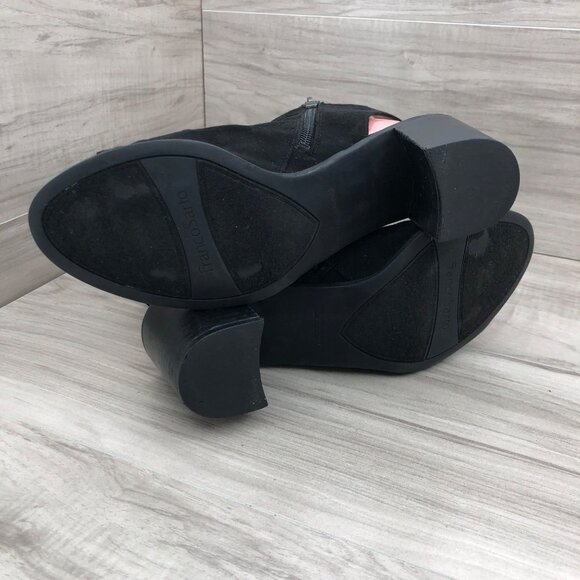 Franco Sarto Booties Womens 10 Hannah Black Zip Open Toe Ankle Boots - Picture 10 of 11